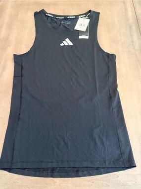 adidas Men’s Black Tank Top with White Logo